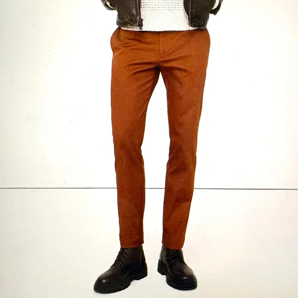 Banana Republic Mason Athletic Tapered Fit Chinos Burnt Sienna Orange 36x30 Mens